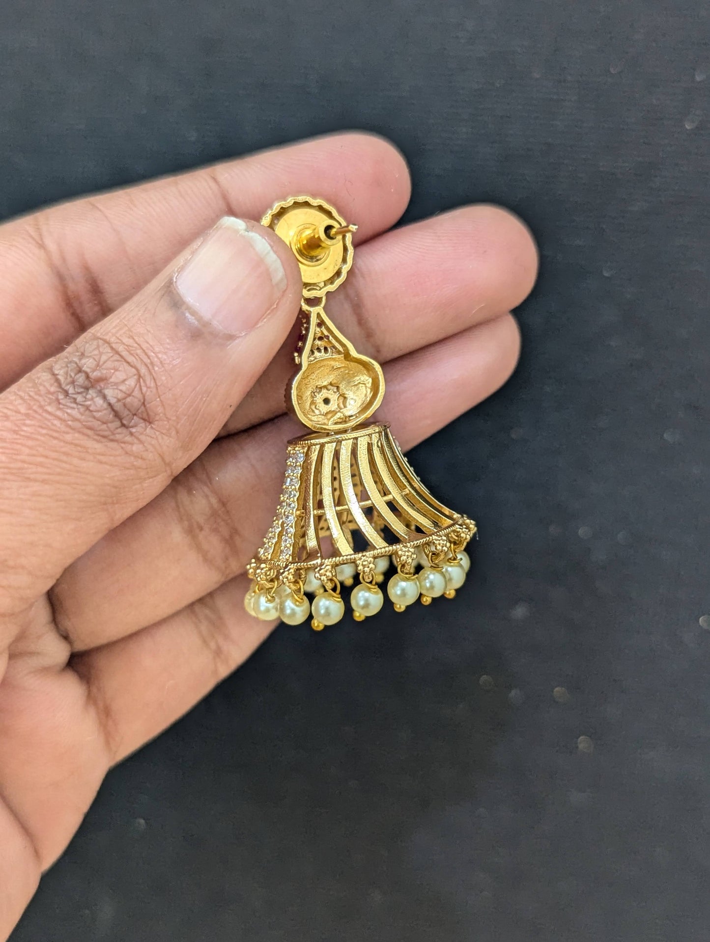 Antique CZ Designer Jhumka