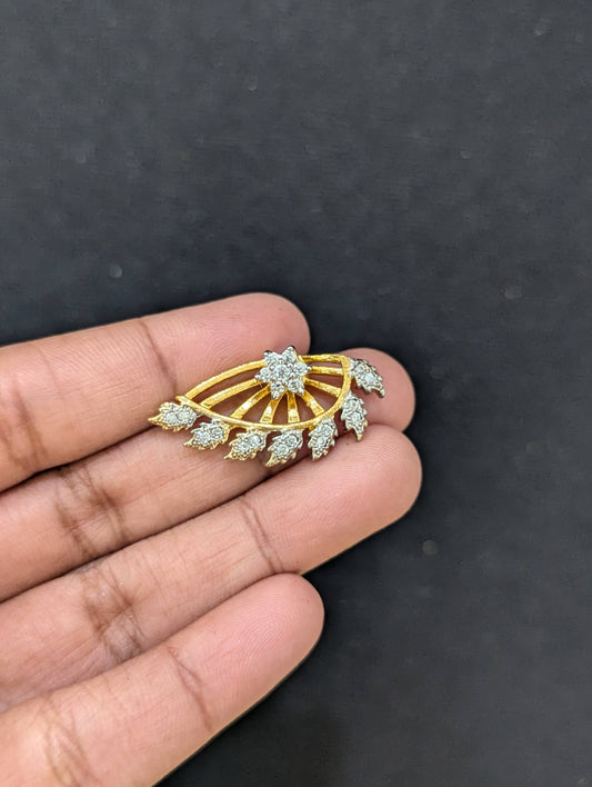 Front Back CZ Leaf Earrings