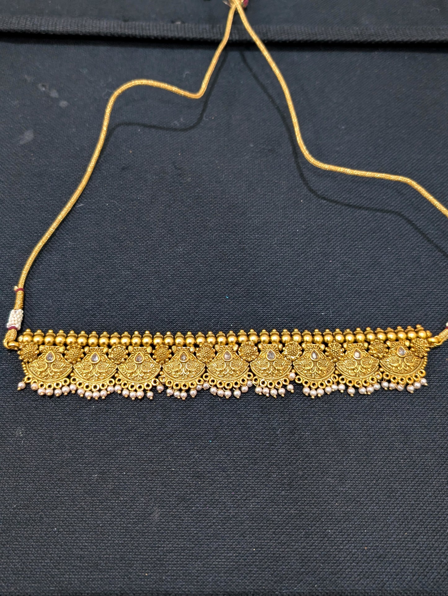 Rajwadi polish Gold plated Choker Necklace