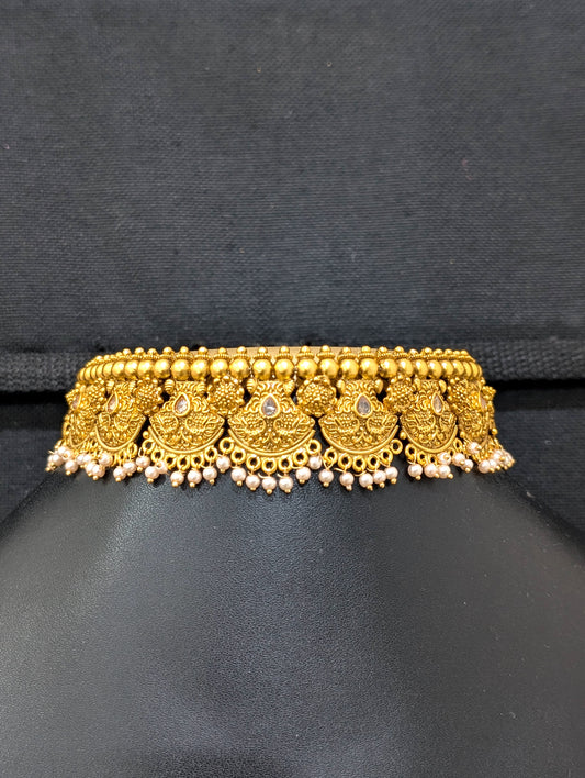 Rajwadi polish Gold plated Choker Necklace