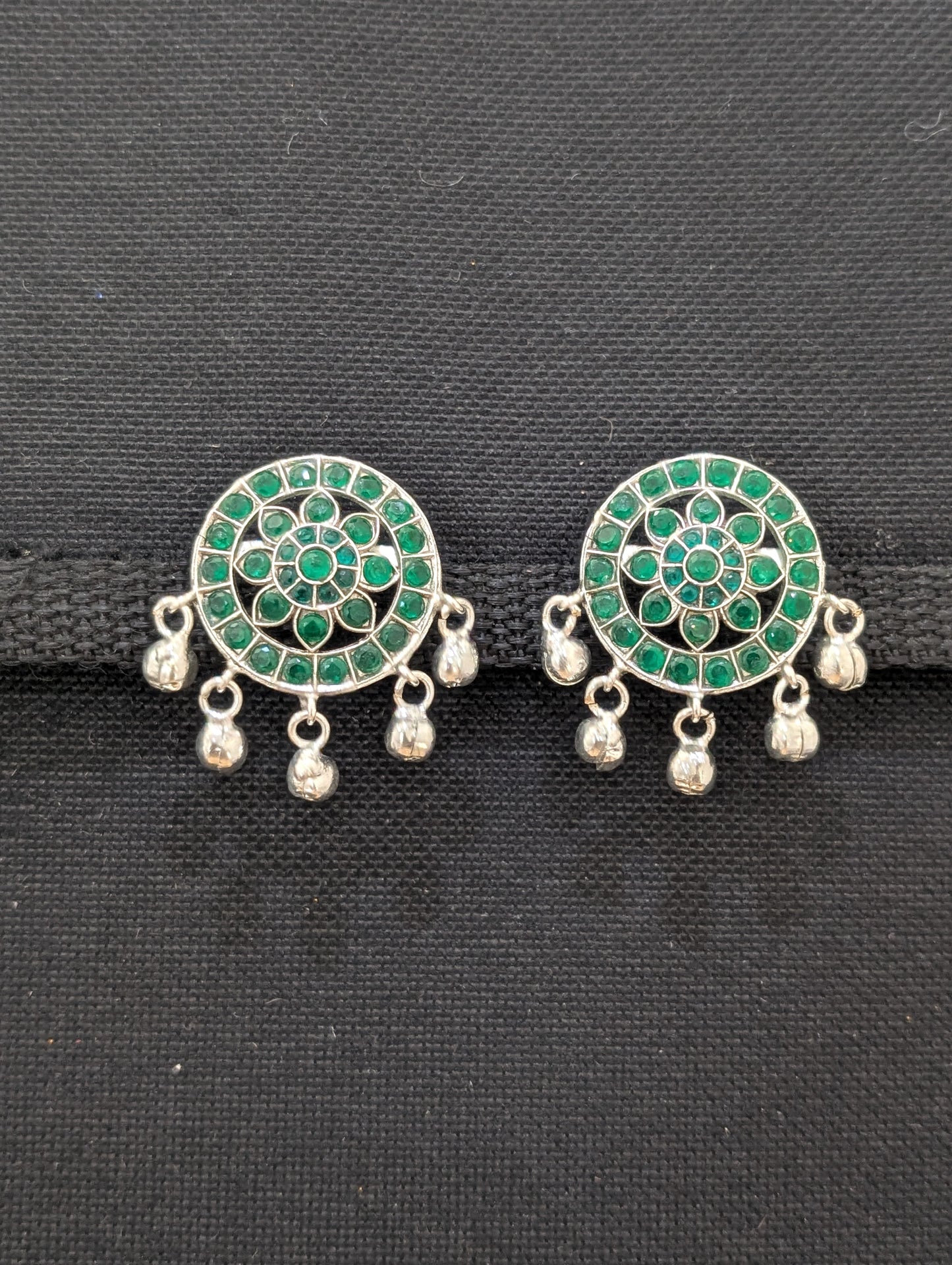 Ghunghru bead dangle Silver Kemp Stud earrings