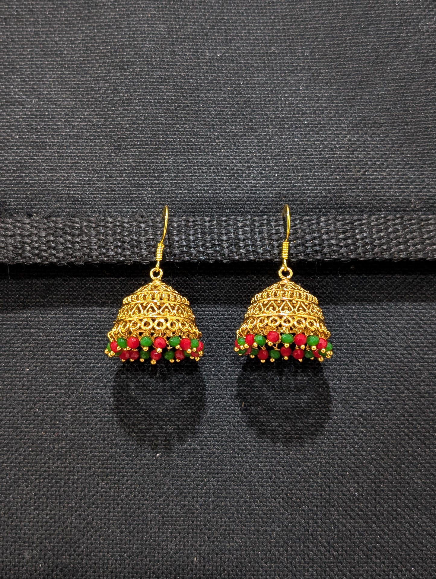 Antique Gold plated hook drop jhumka Earrings