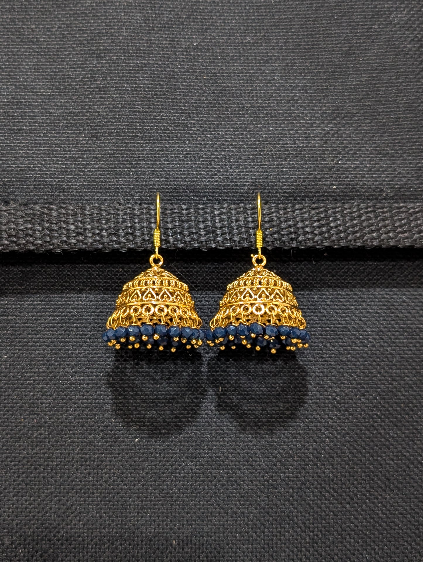 Antique Gold plated hook drop jhumka Earrings