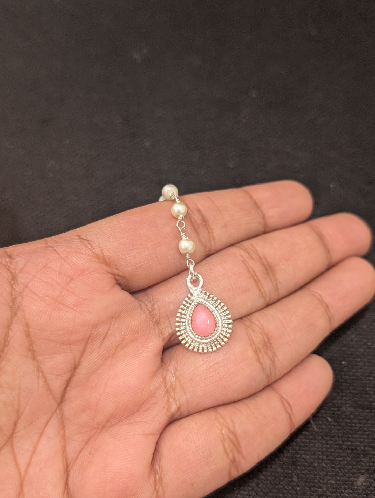 Bright Silver Teardrop Maang Tikka