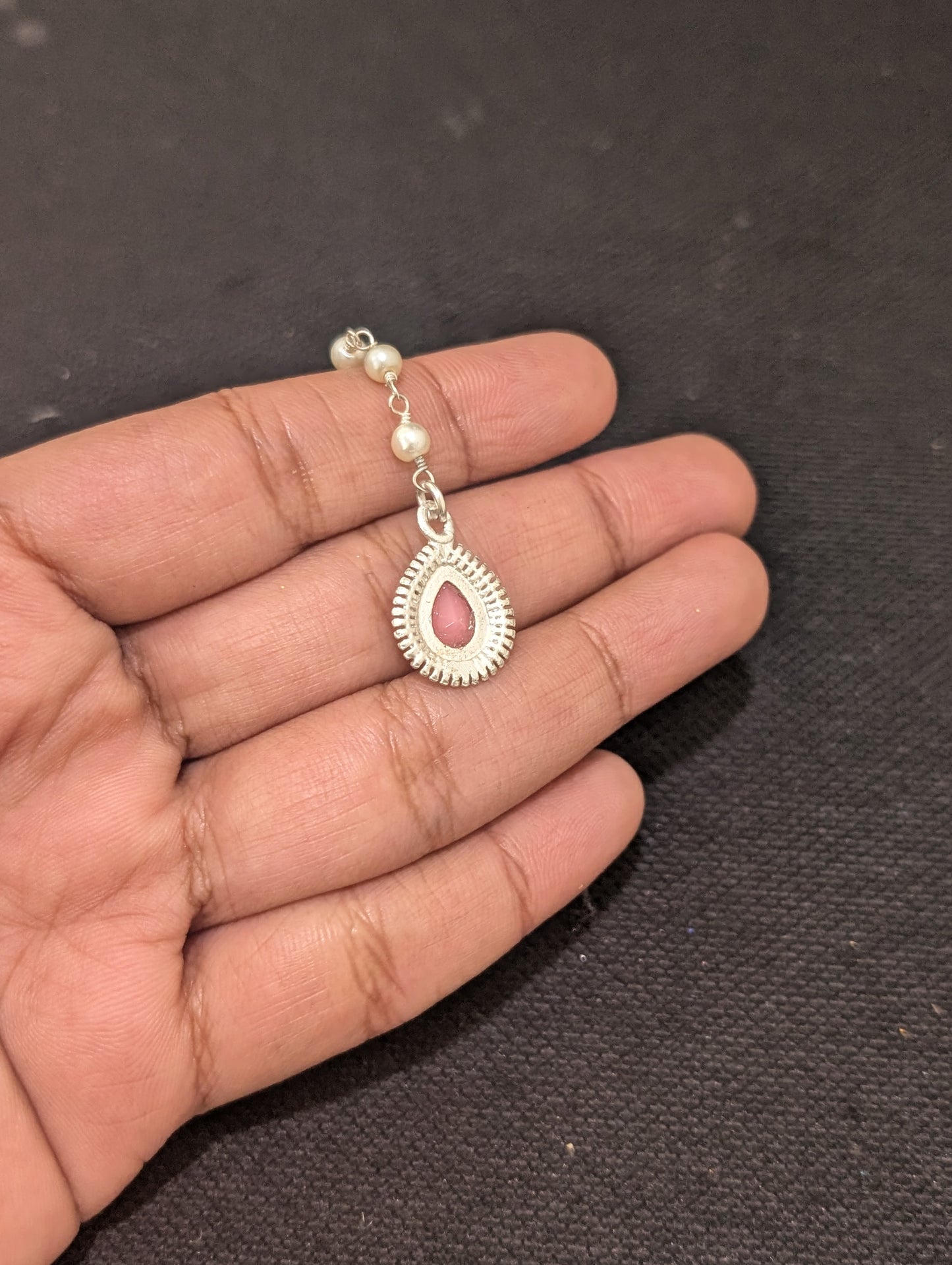 Bright Silver Teardrop Maang Tikka