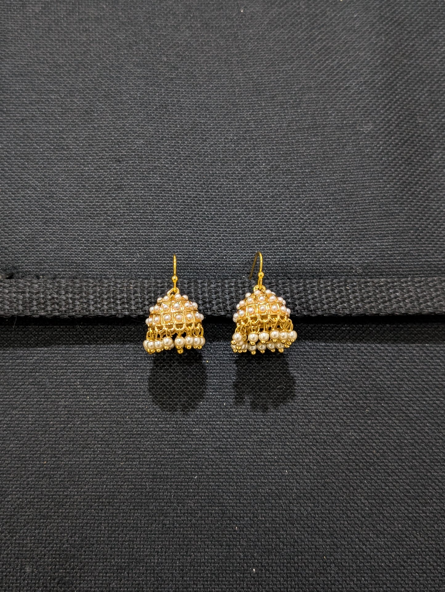 Gold plated Pearl hook drop Small jhumka