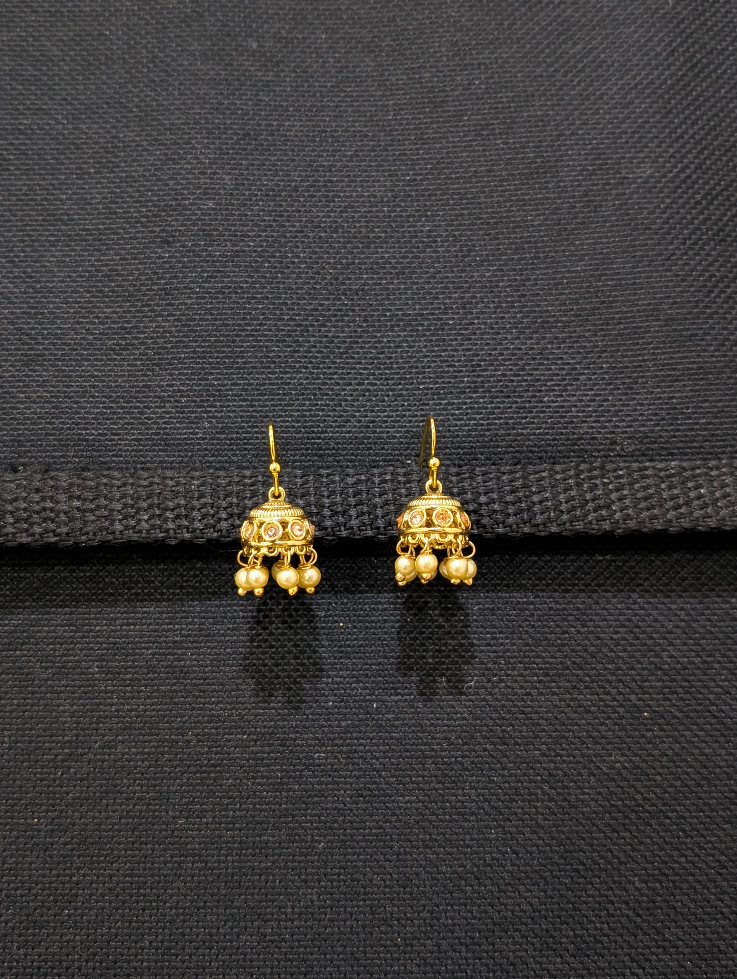 Gold plated mini hook drop jhumka