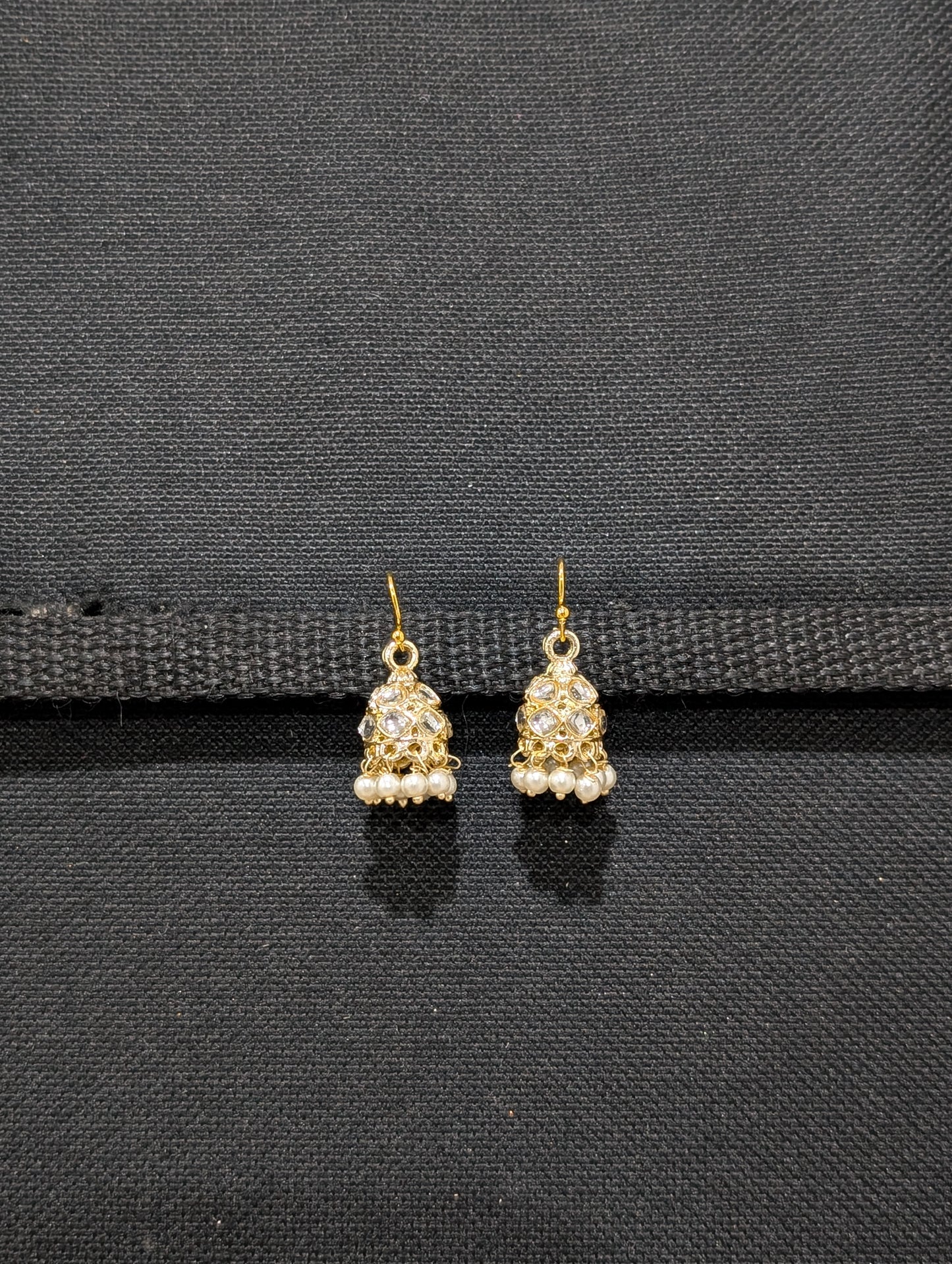 Size 2 - Gold plated hook drop jhumka earrings