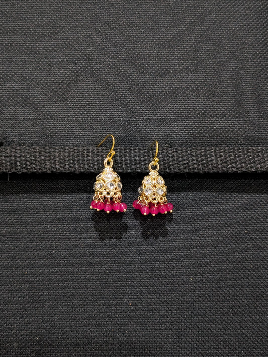 Size 2 - Gold plated hook drop jhumka earrings