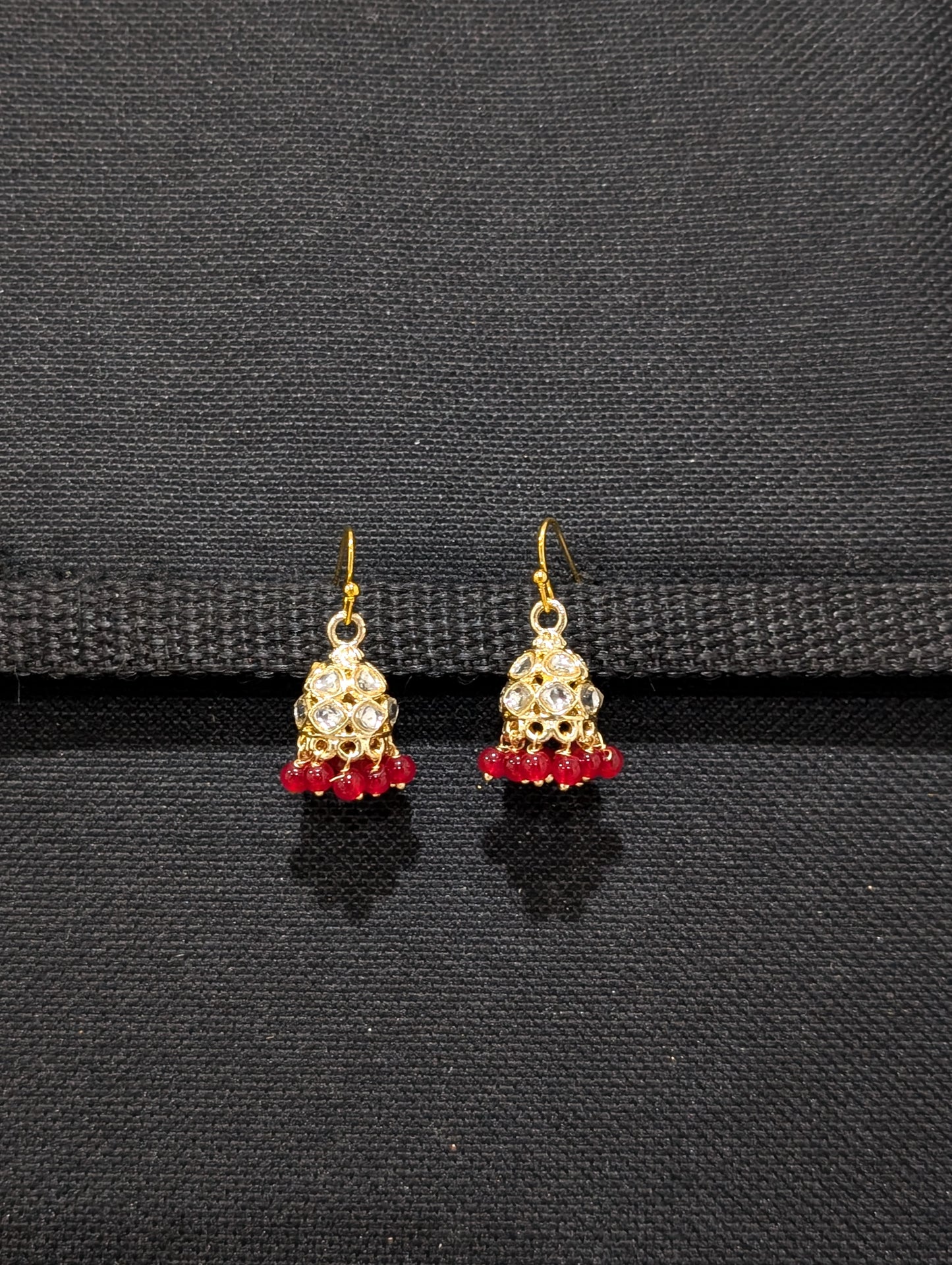 Size 2 - Gold plated hook drop jhumka earrings