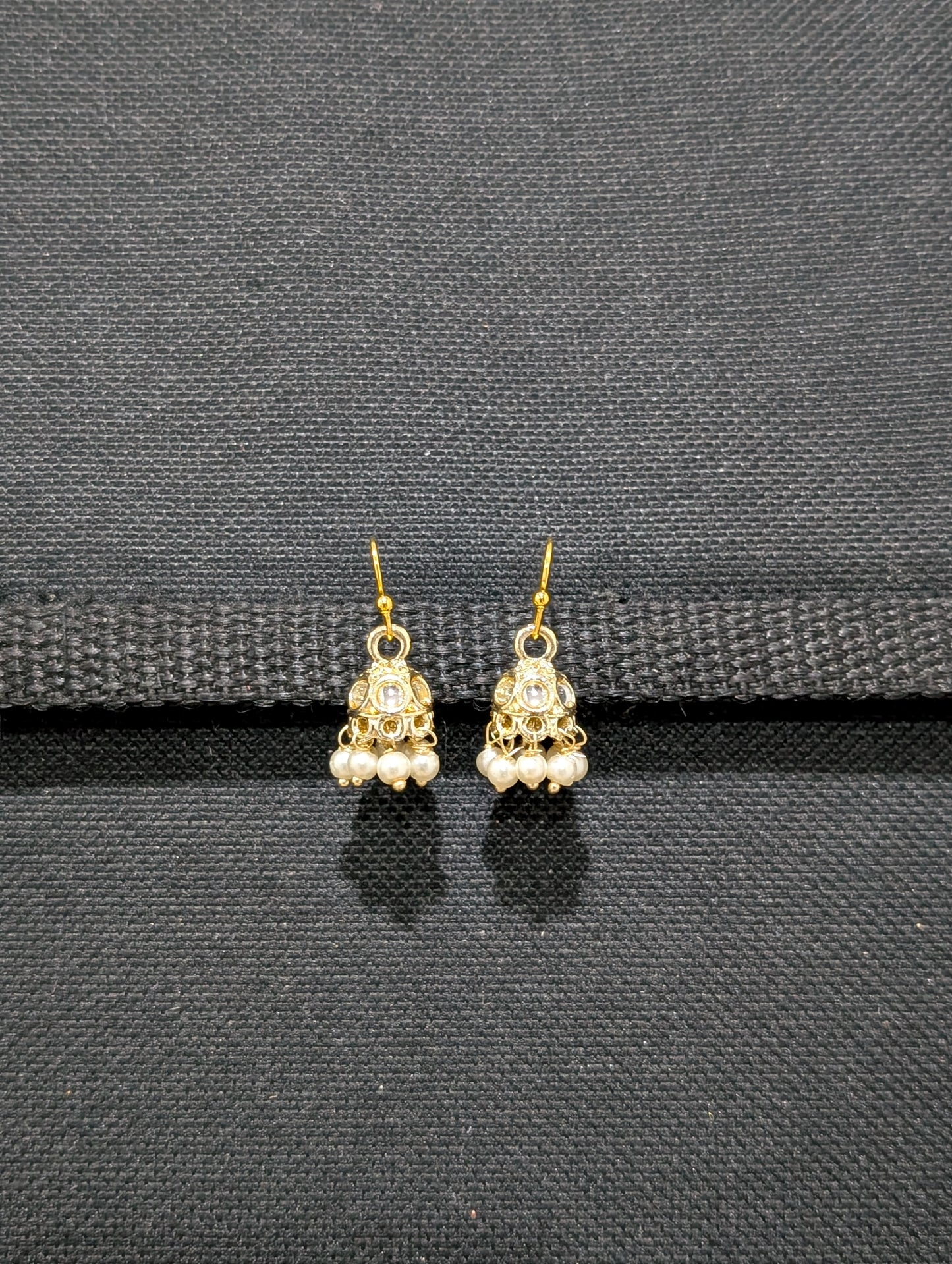 Size 1 - Gold plated hook drop jhumka earrings