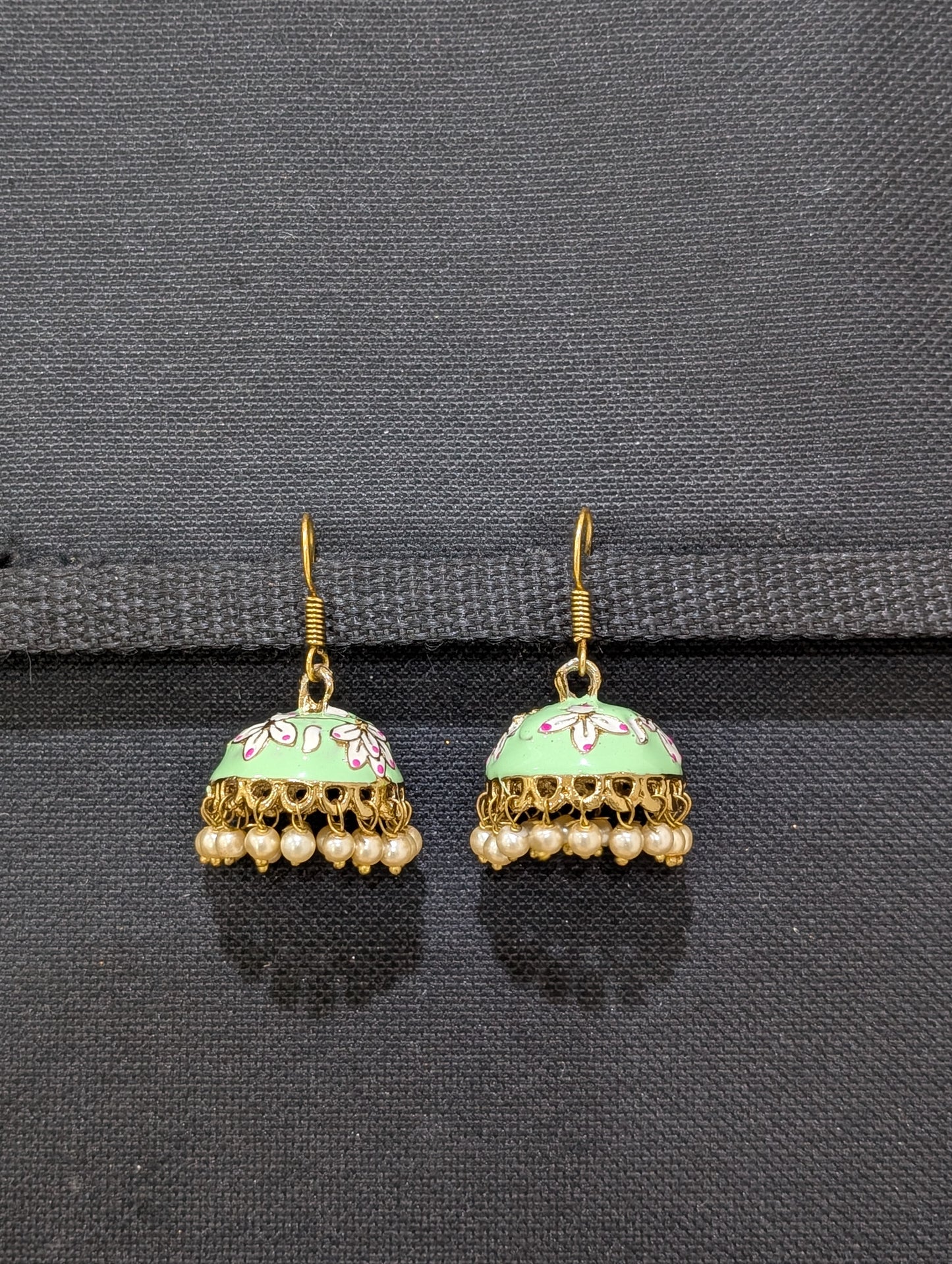 Mehandi polish hook drop humka earrings