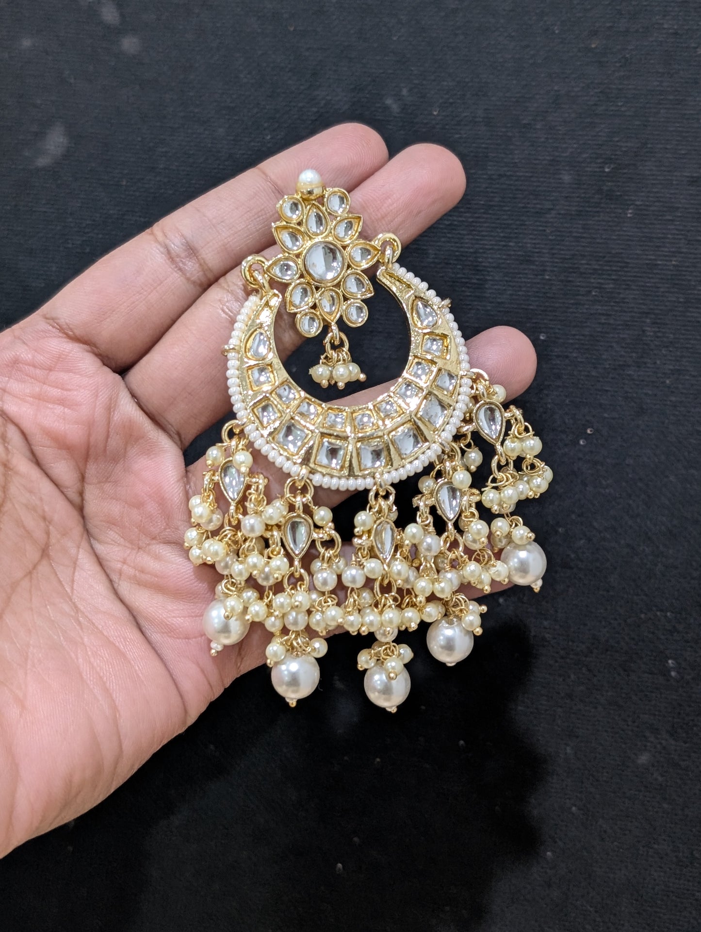 Kundan Maang Tikka and Earrings Combo - Design 2