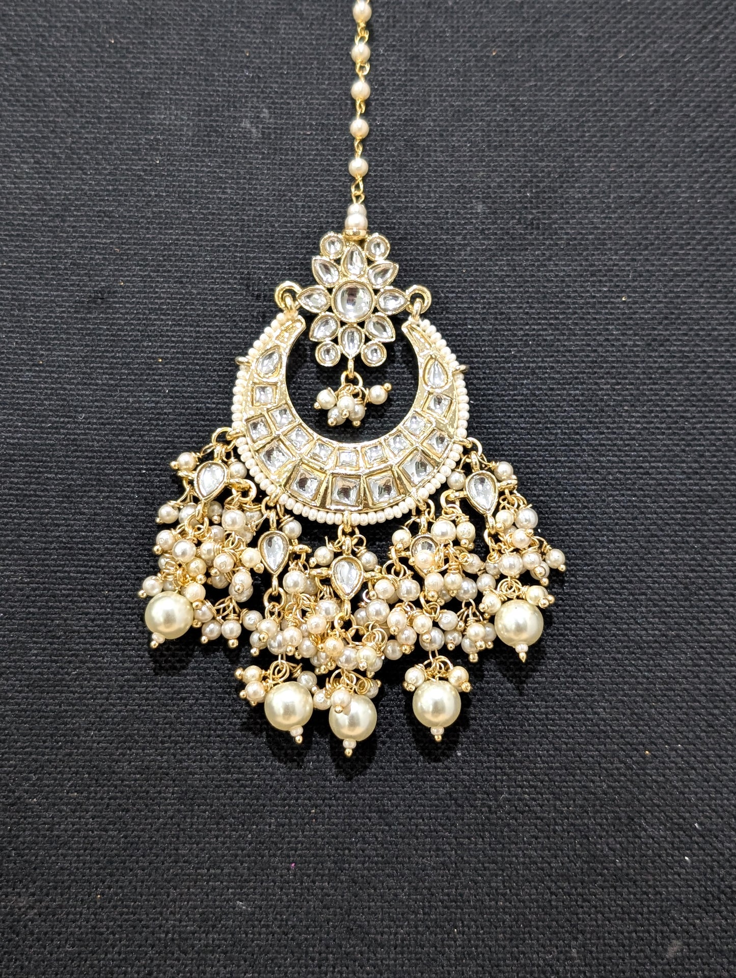 Kundan Maang Tikka and Earrings Combo - Design 2