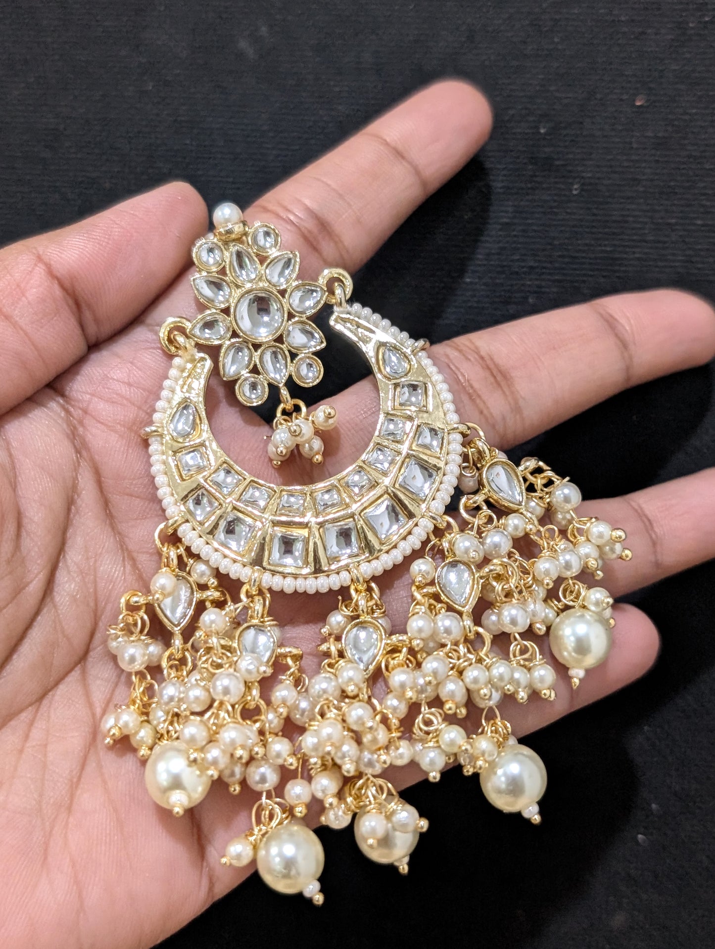 Kundan Maang Tikka and Earrings Combo - Design 2