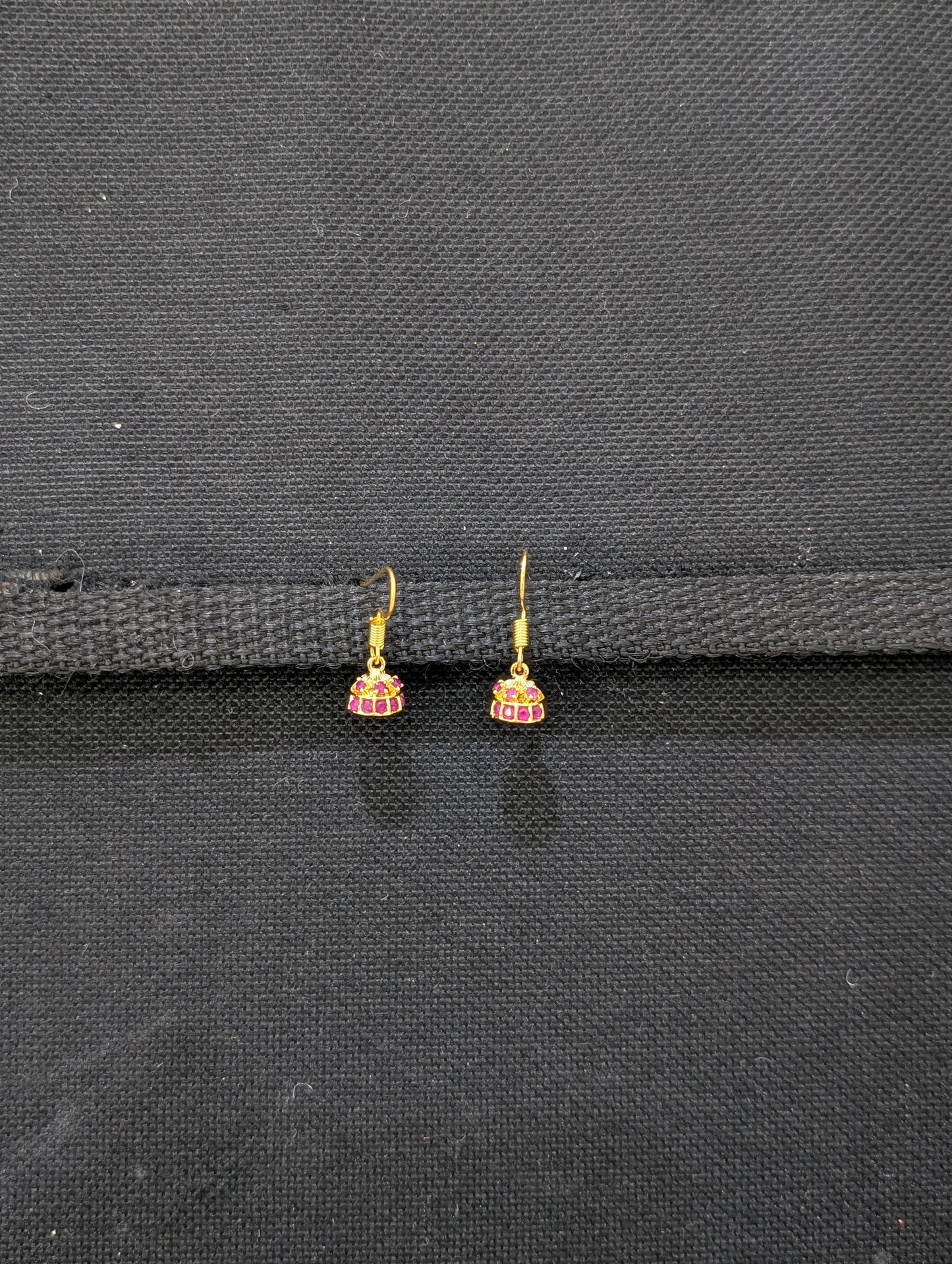 Ruby Green Mini hook drop CZ Earrings