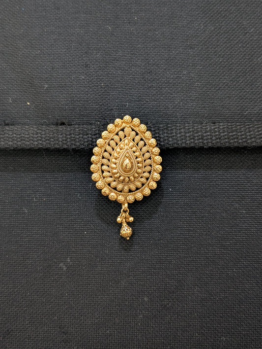 Gold plated Teardrop Clip on Hair Brooch - Medium Size