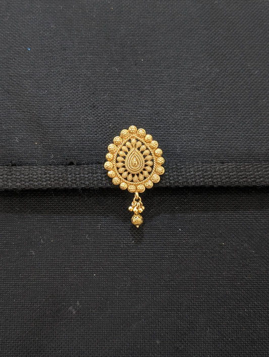 Gold plated Teardrop Clip on Hair Brooch - Small Size