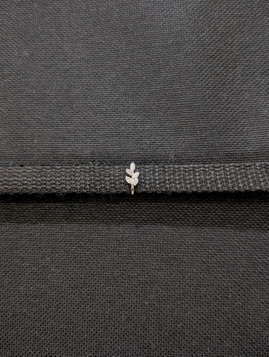 Tiny Leaf design Clip on Nose Pin  - Platinum finish