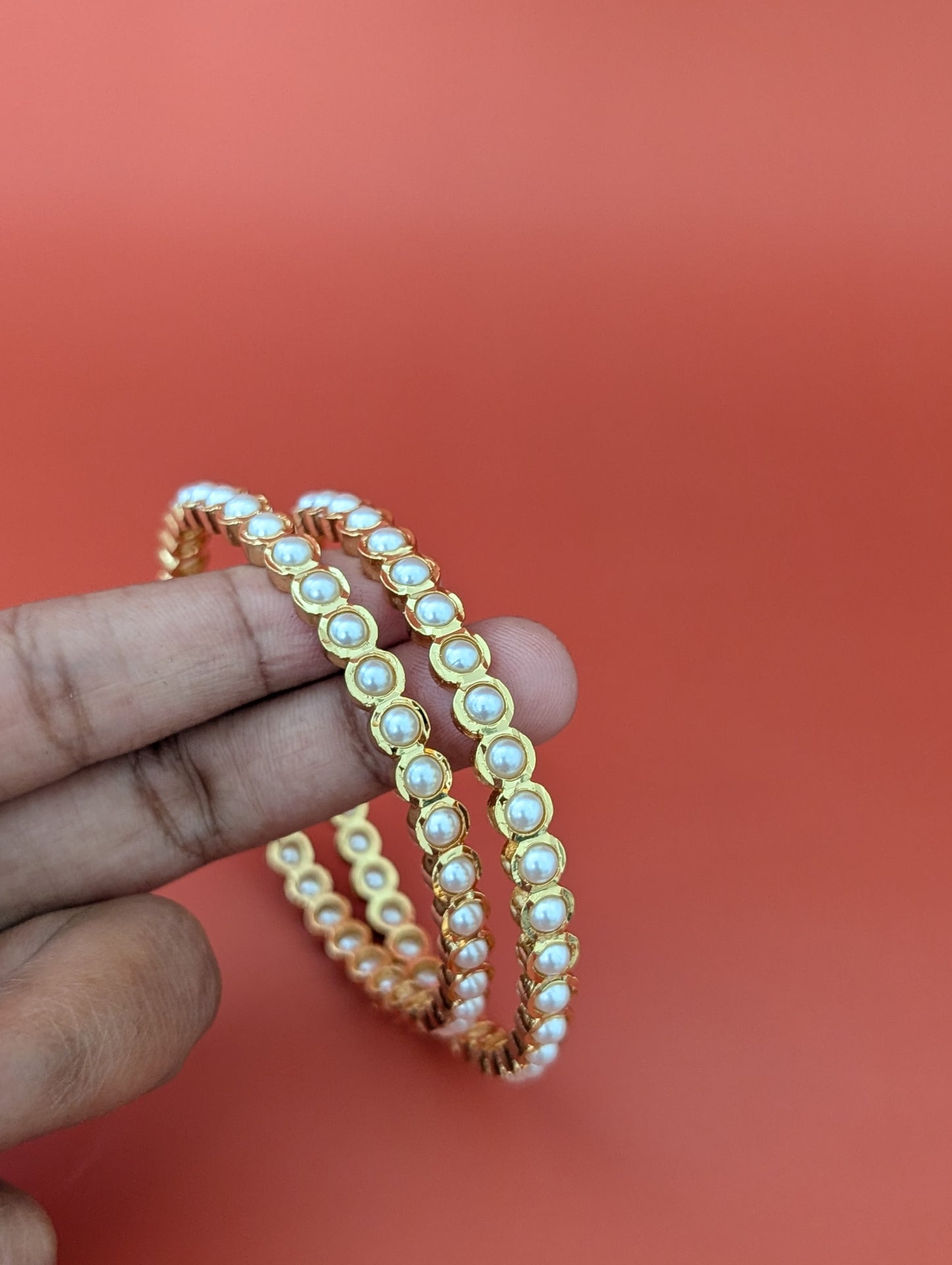 Pearl One gram gold plated Bangles
