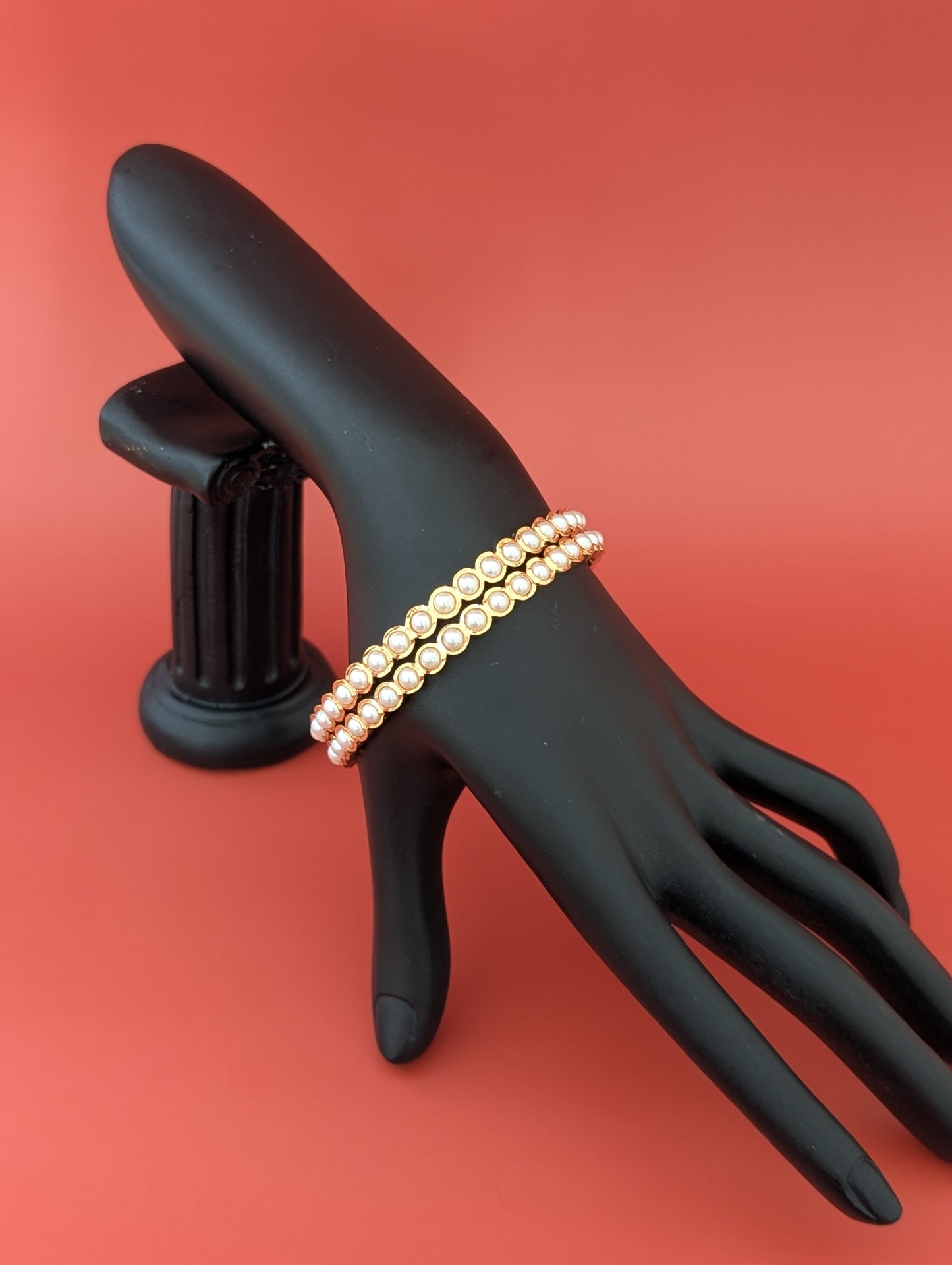 Pearl One gram gold plated Bangles