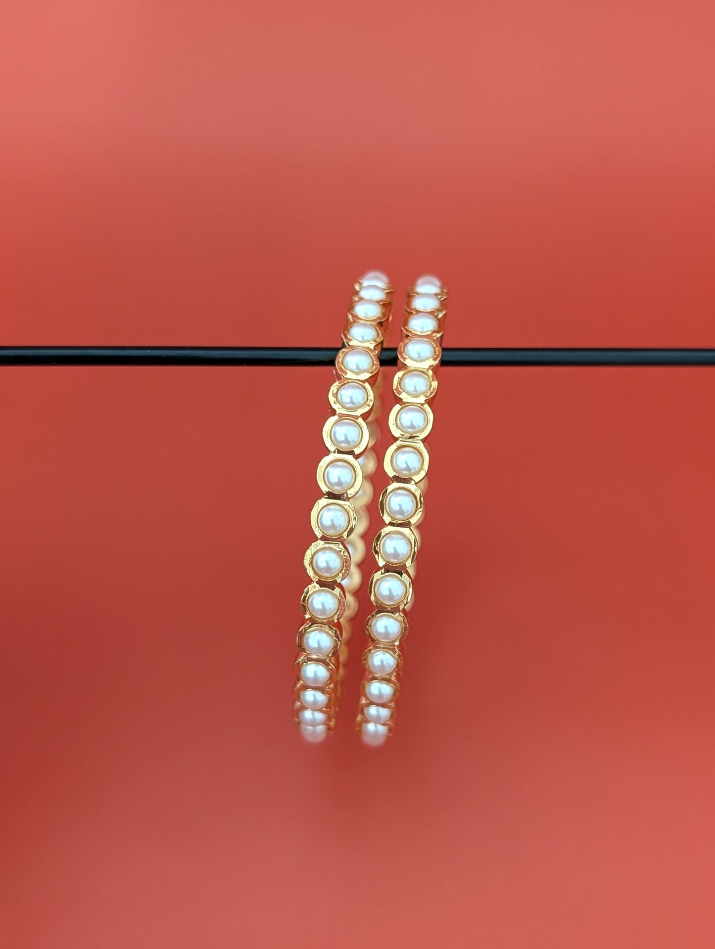 Pearl One gram gold plated Bangles
