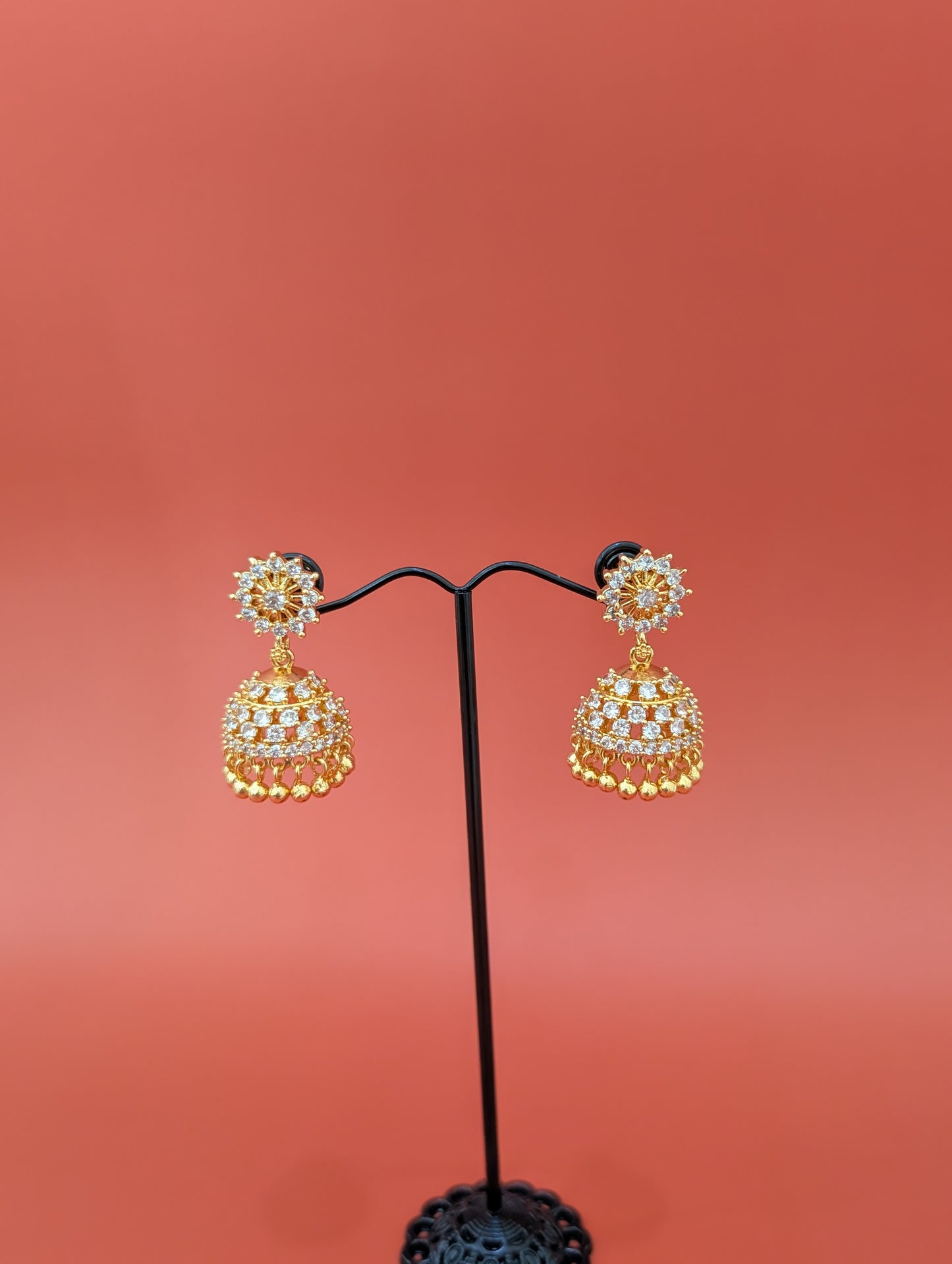 Micro gold plated Medium CZ Jhumka Earrings