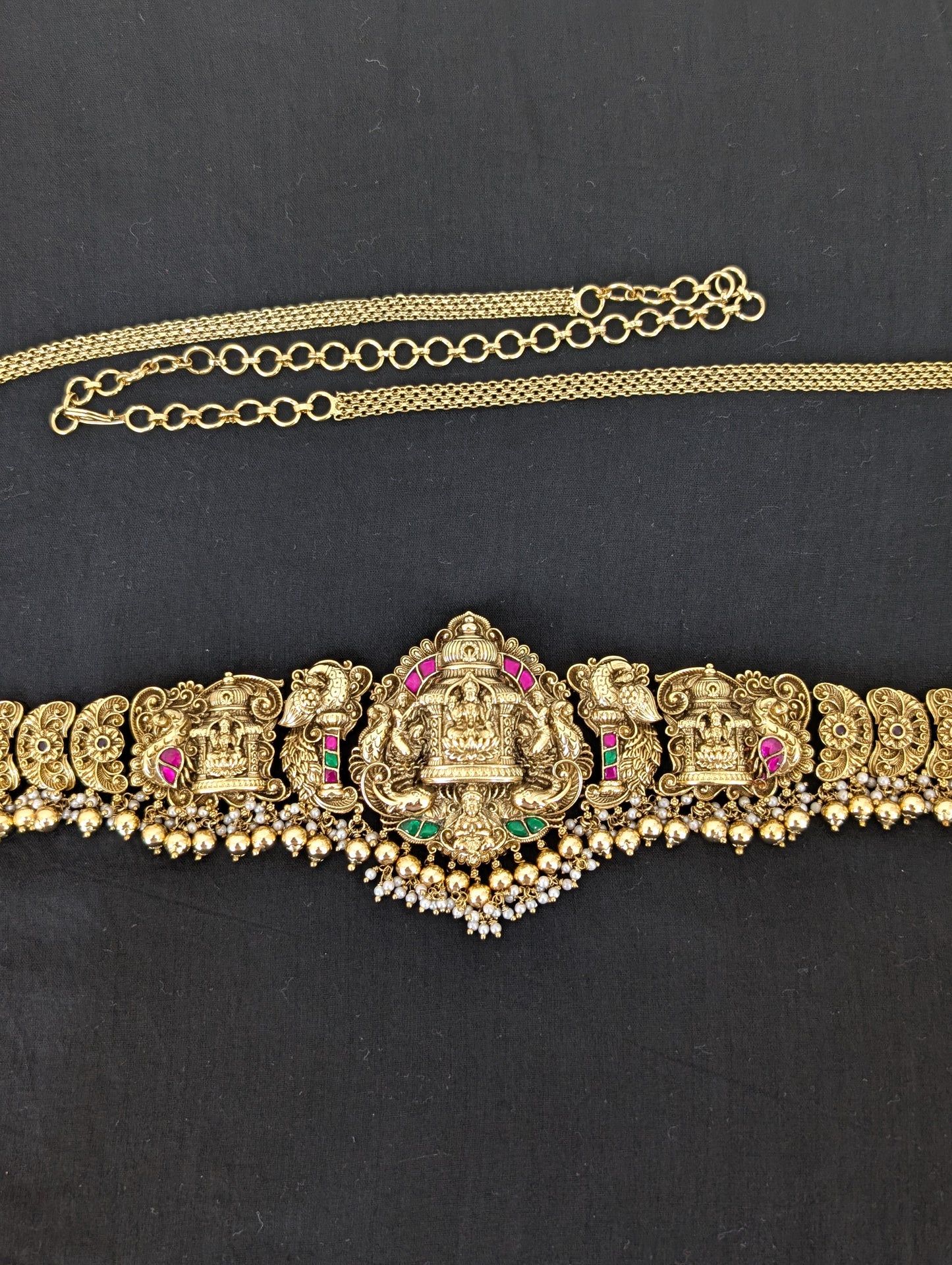 Antique Gold plated Jadau Kundan Hip Chain / Waist Belt / Belly Chain