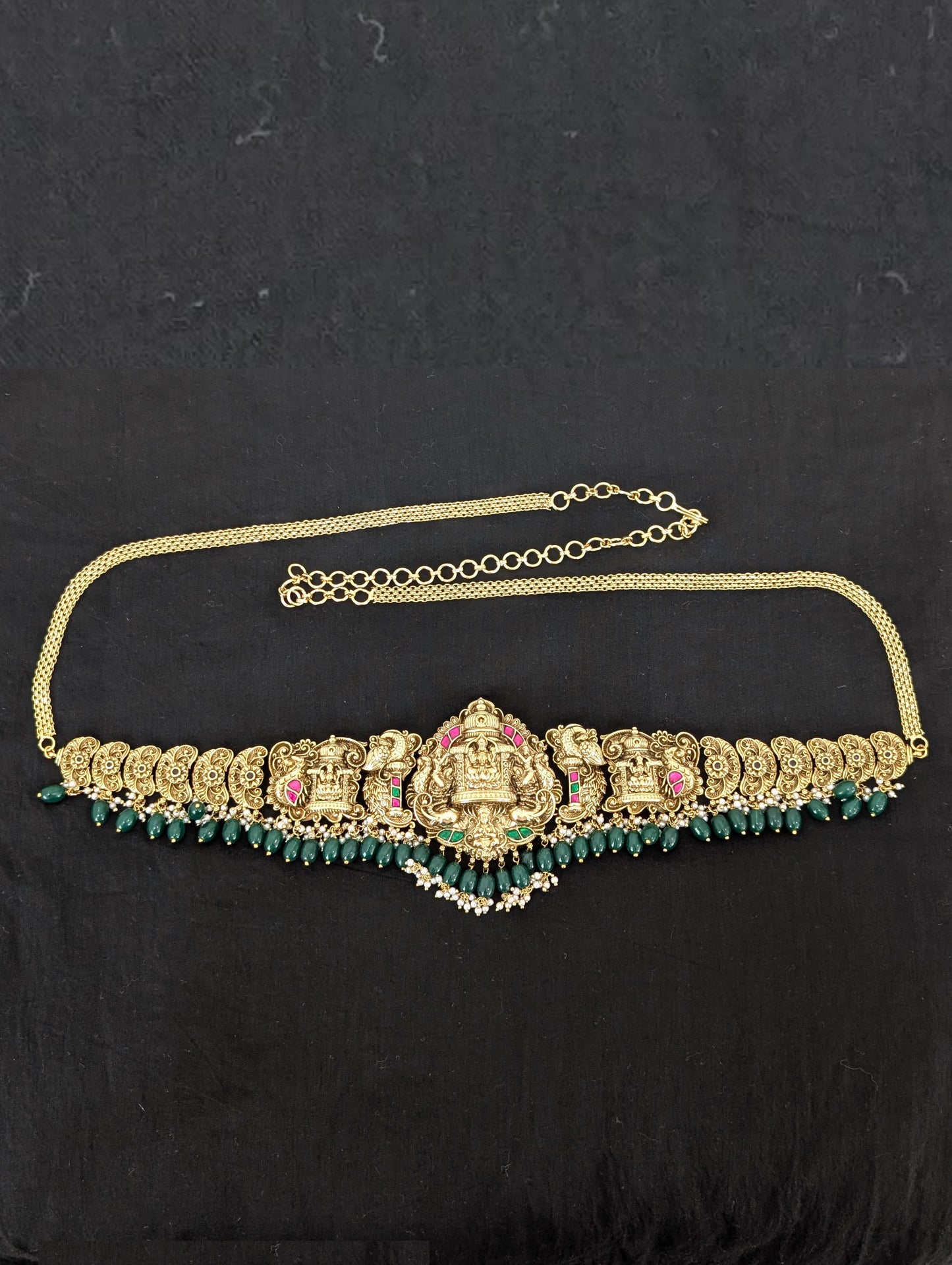 Antique Gold plated Jadau Kundan Hip Chain / Waist Belt / Belly Chain