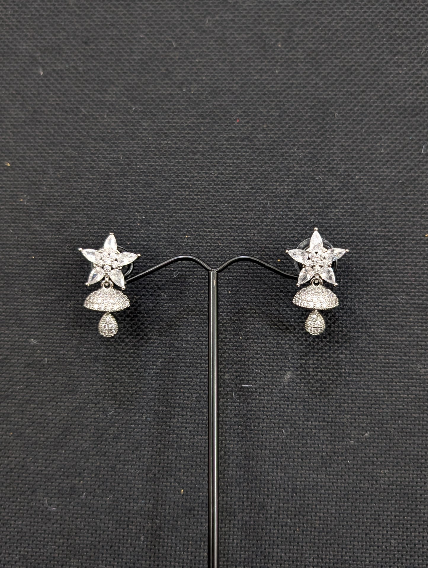Small CZ Jhumka Earrings - D1