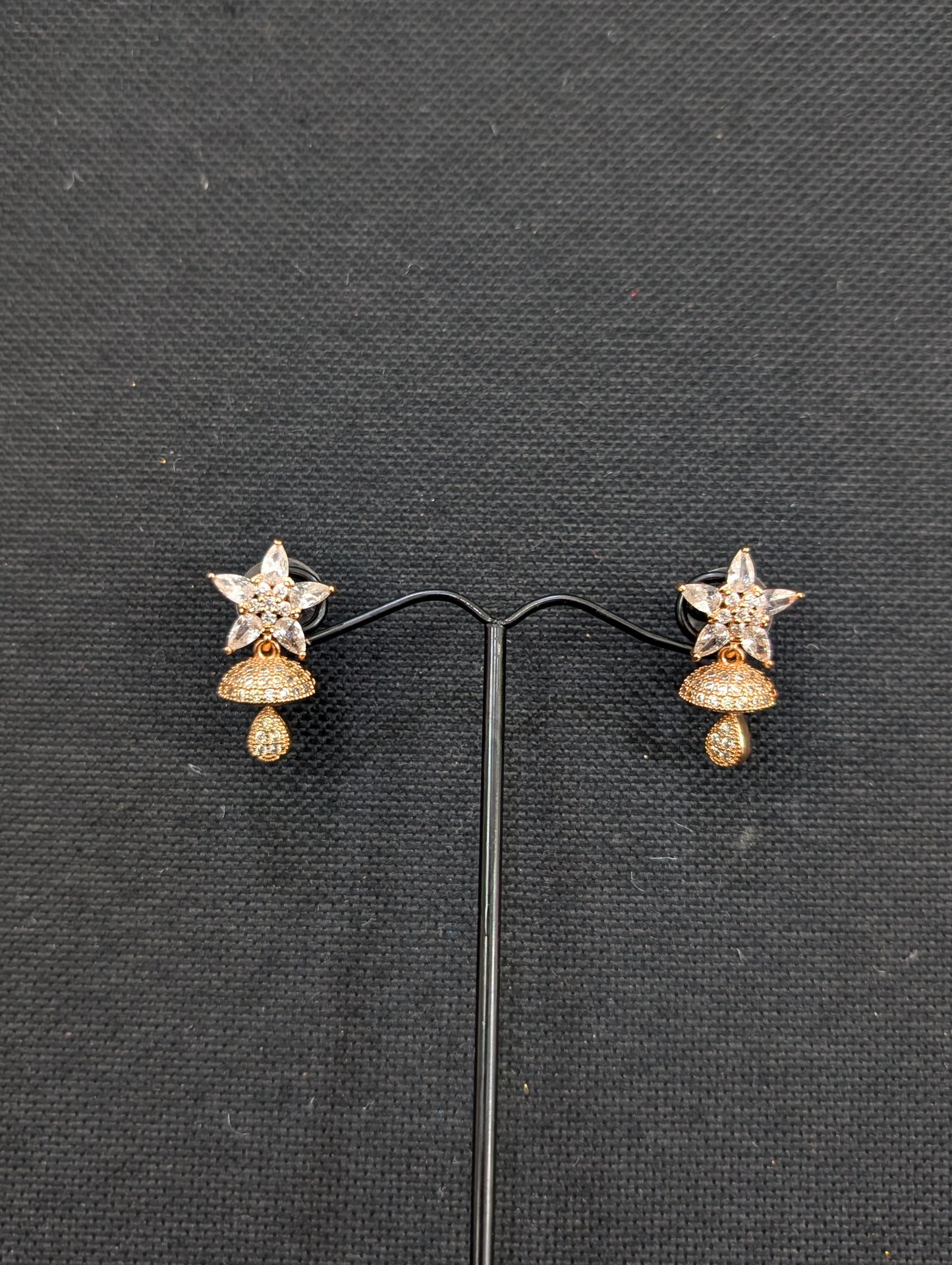 Small CZ Jhumka Earrings - D1