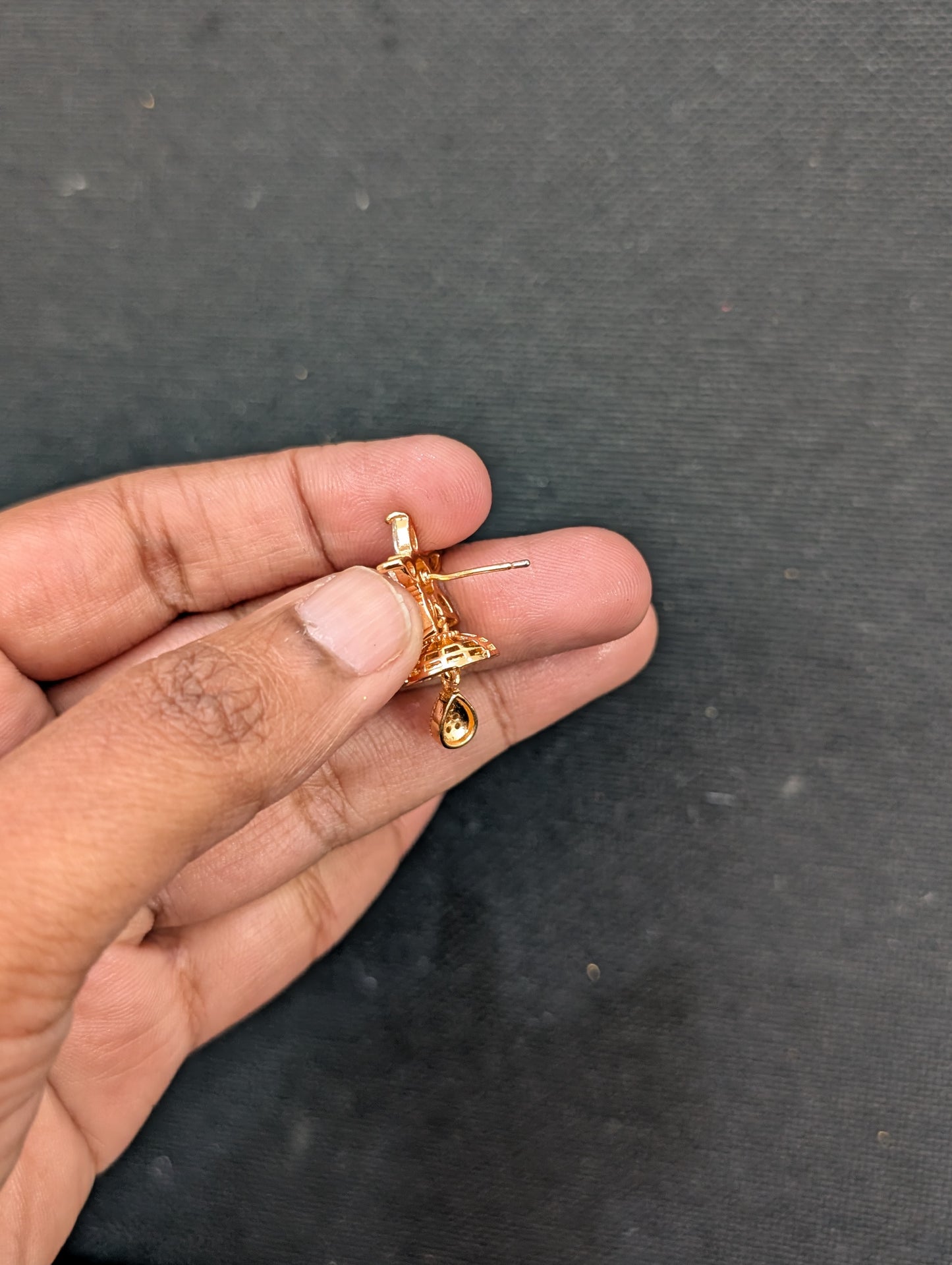Small CZ Jhumka Earrings - D1