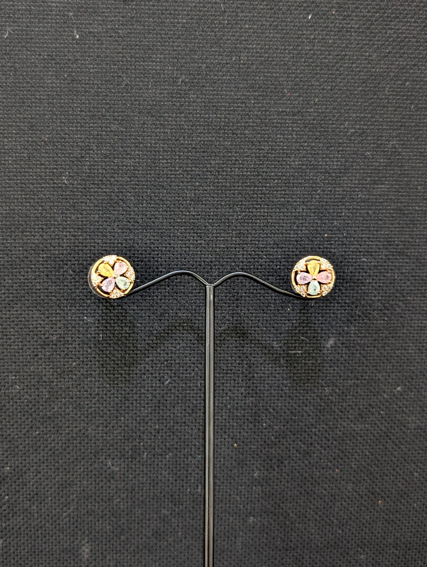 Rose gold CZ Small Stud earrings - 3 designs