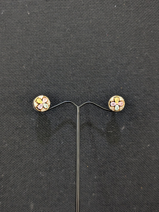 Rose gold CZ Small Stud earrings - 3 designs