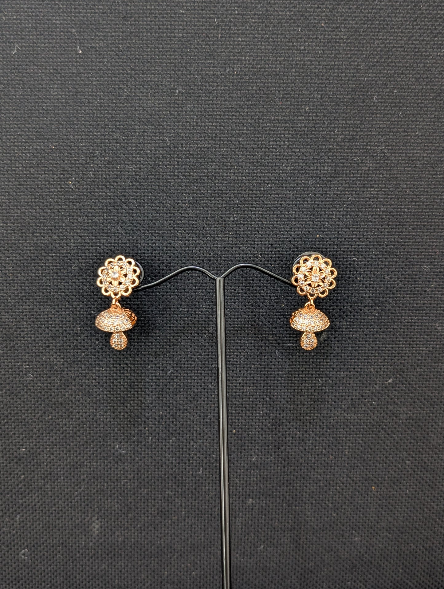Small CZ Jhumka Earrings - D4