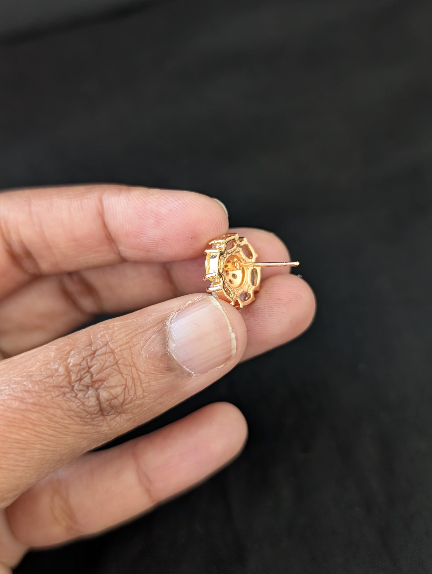 Rose gold CZ Flower Stud earrings