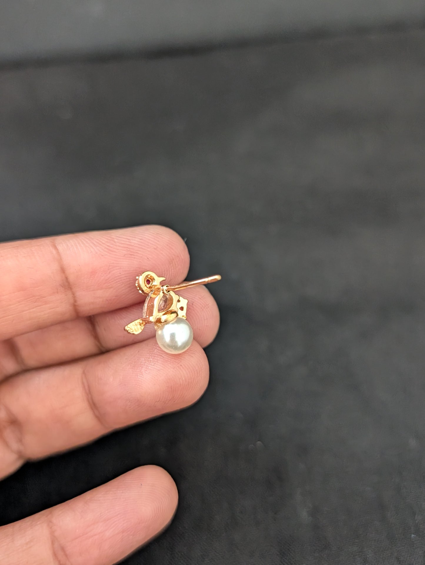 Light Rose gold CZ Bird Stud earrings