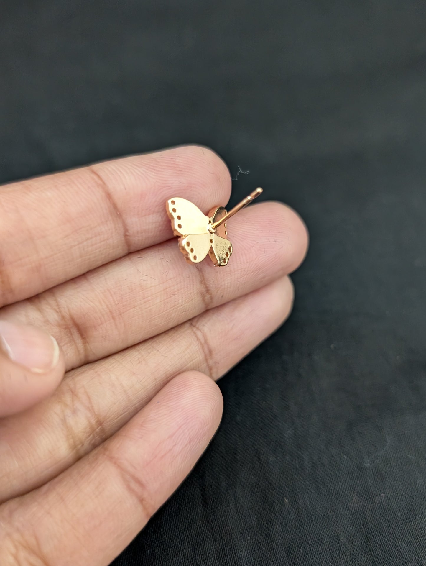 Butterfly Enamel CZ stud earrings