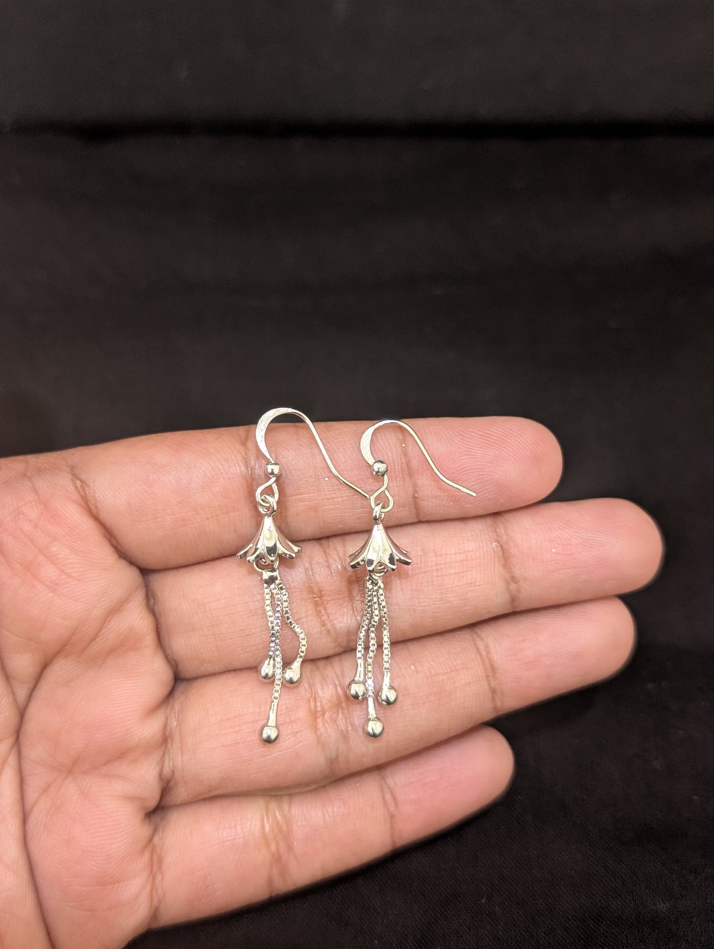 Mini jhumka CZ Hook drop Tassel Earrings