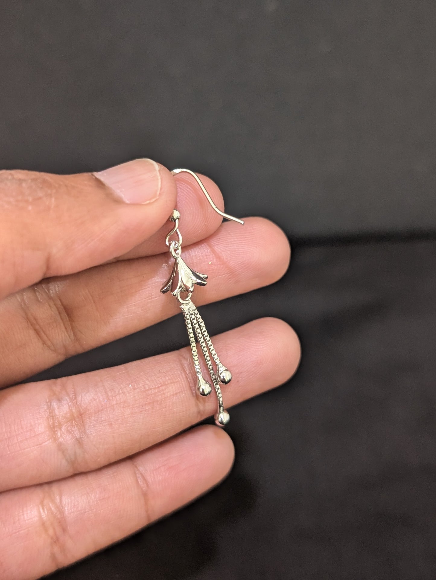 Mini jhumka CZ Hook drop Tassel Earrings