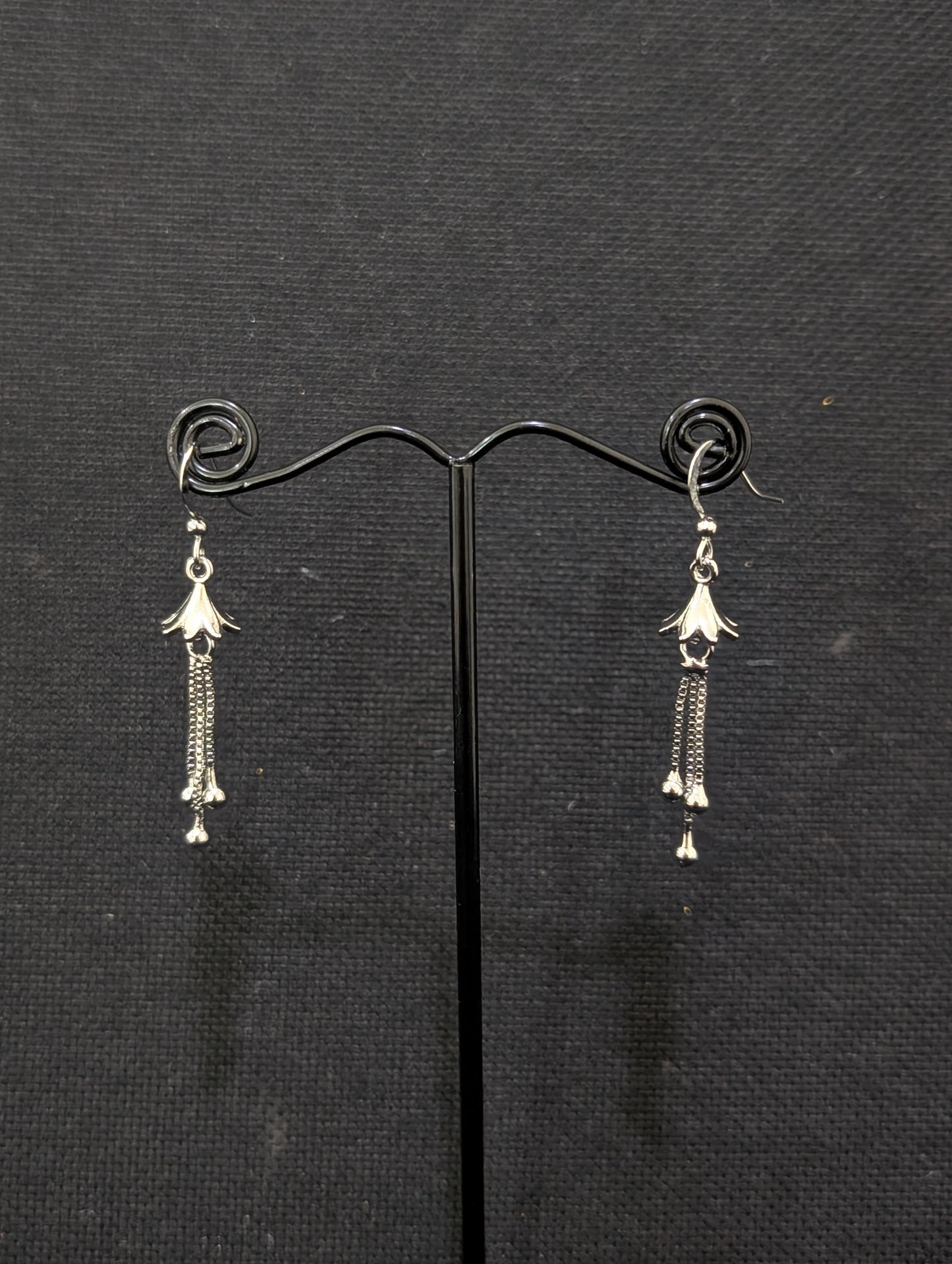 Mini jhumka CZ Hook drop Tassel Earrings