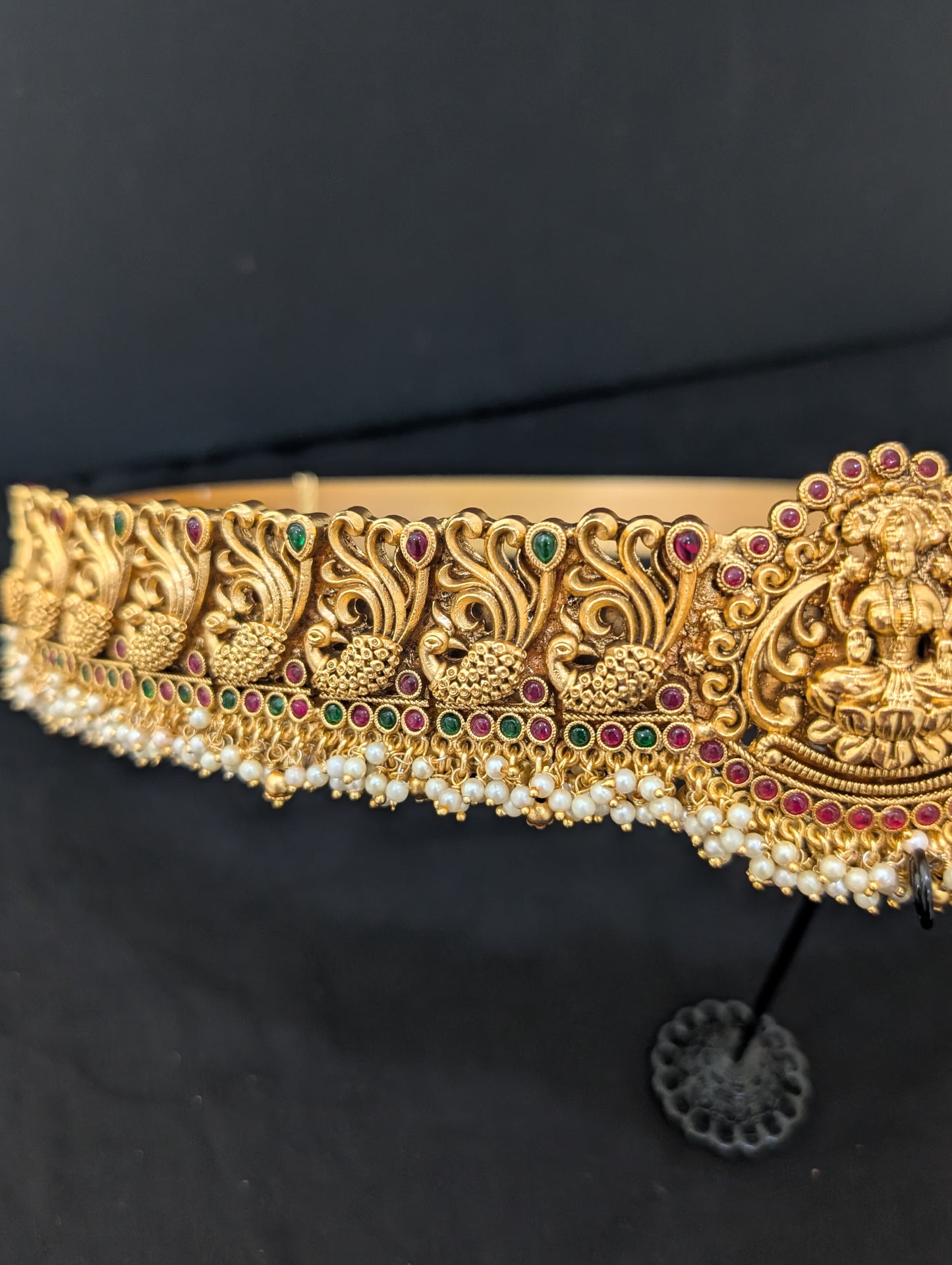 Antique Gold plated Kemp Lakshmi ji Hip Chain / Waist Belt / Belly Chain