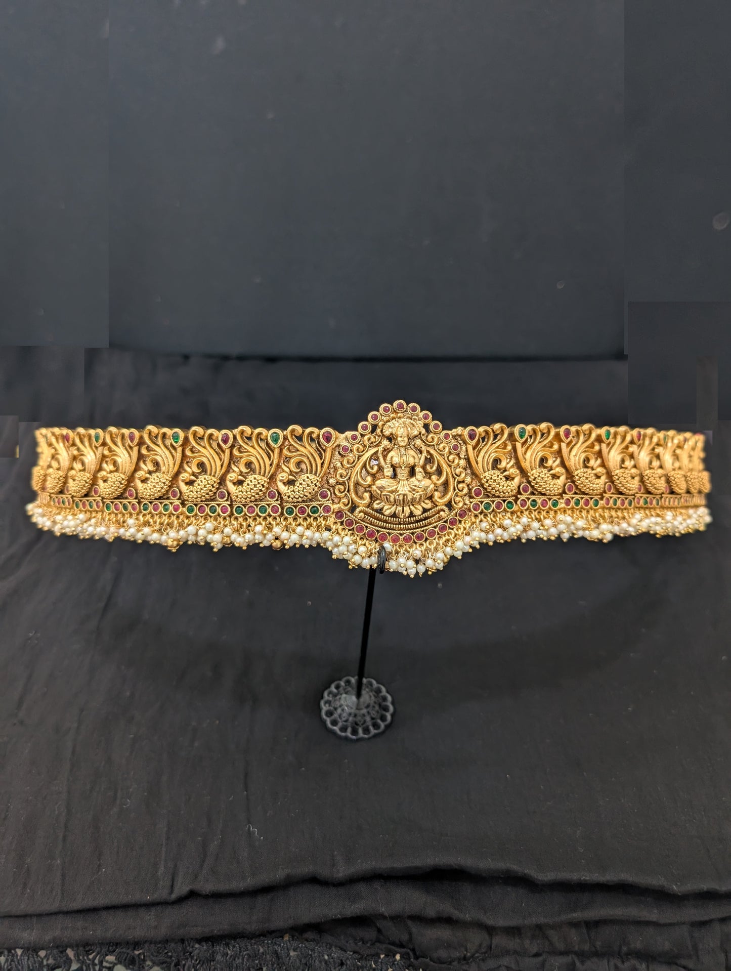 Antique Gold plated Kemp Lakshmi ji Hip Chain / Waist Belt / Belly Chain