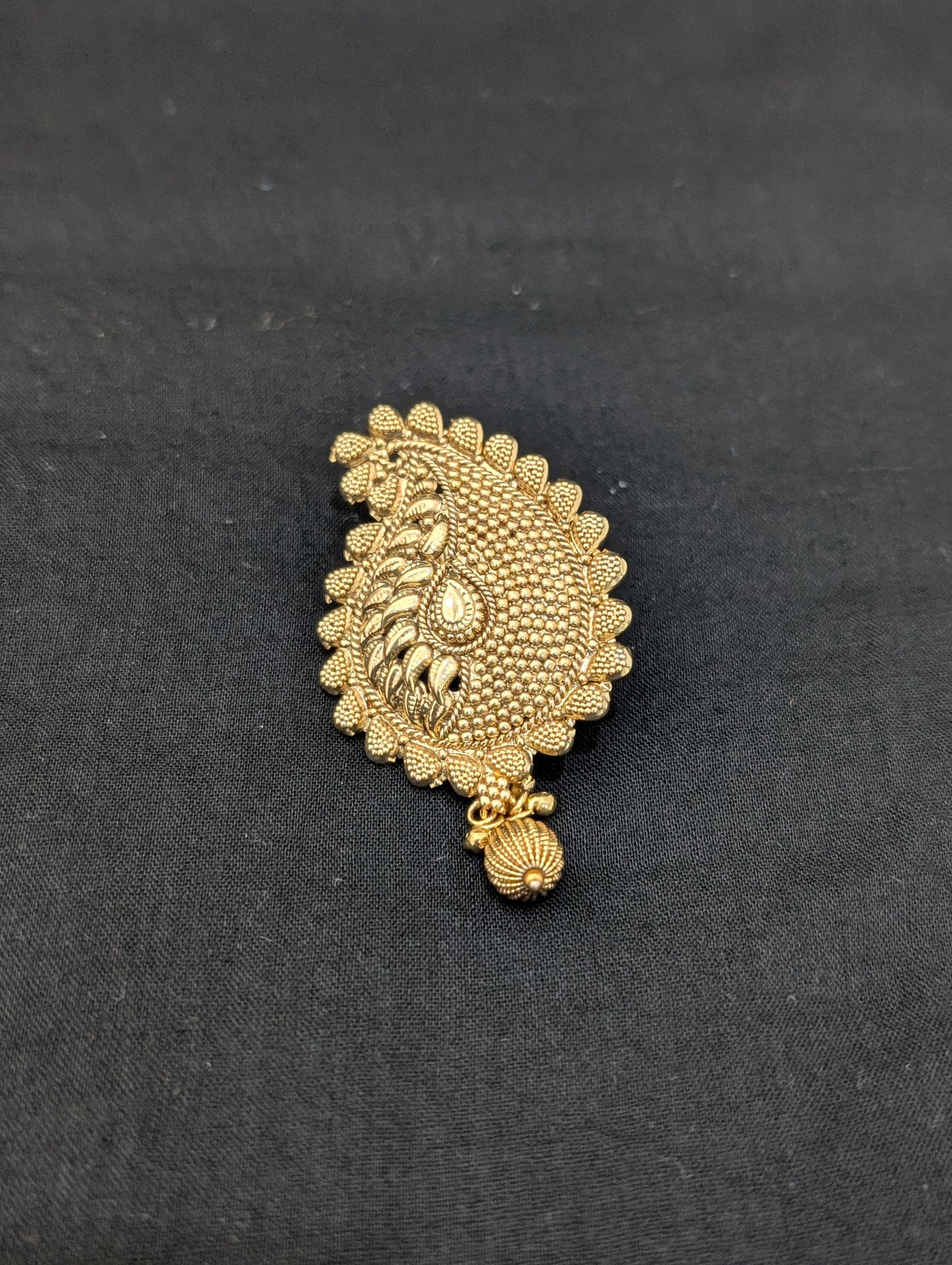 Light Gold plated Mango Clip on Hair Brooch - D2
