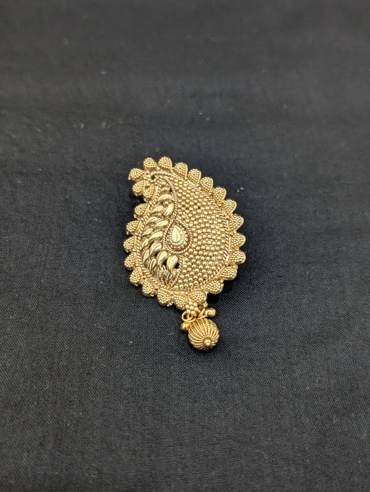 Light Gold plated Mango Clip on Hair Brooch - D2