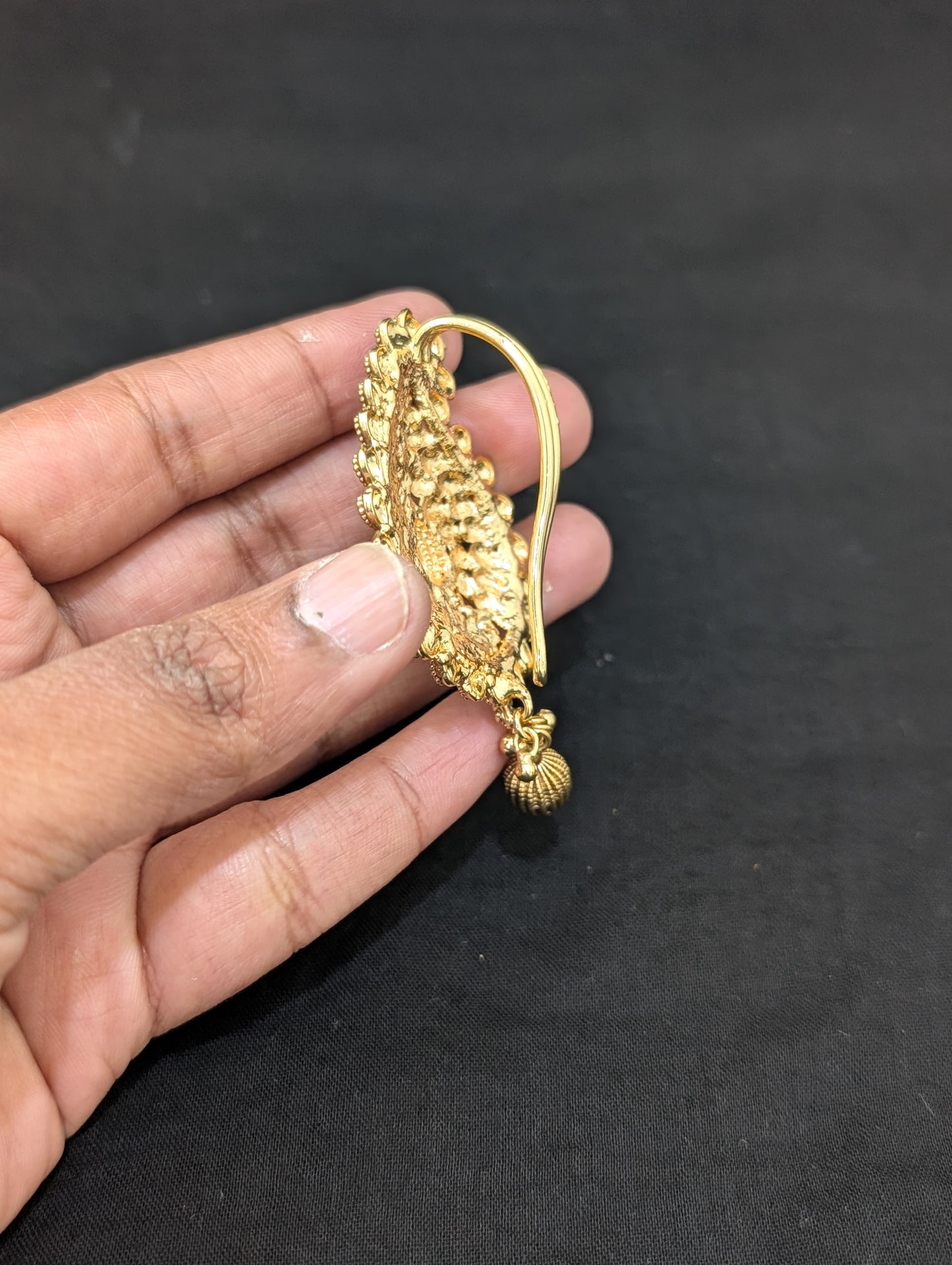 Light Gold plated Mango Clip on Hair Brooch - D2