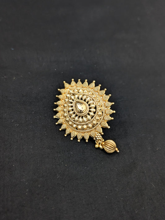 Light Gold plated Teardrop Clip on Hair Brooch