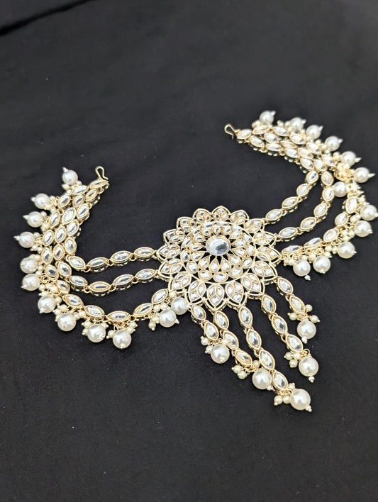Kundan Bridal Clip on Hair brooch - D3