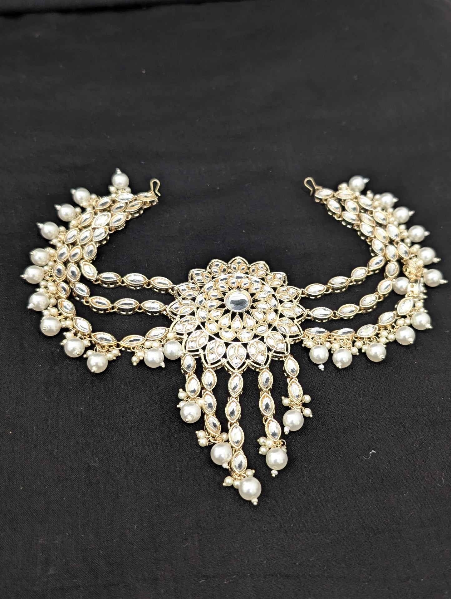 Kundan Bridal Clip on Hair brooch - D3