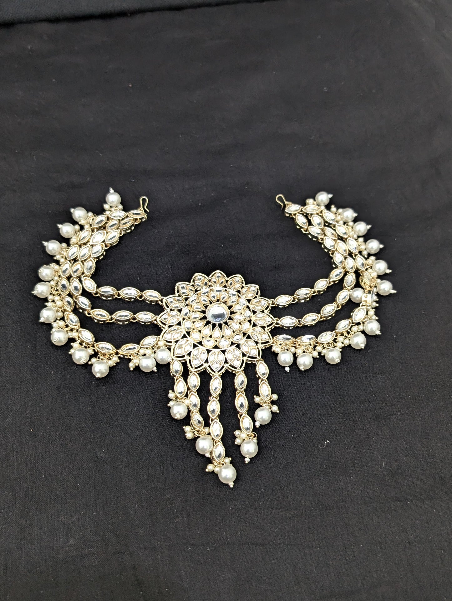 Kundan Bridal Clip on Hair brooch - D3
